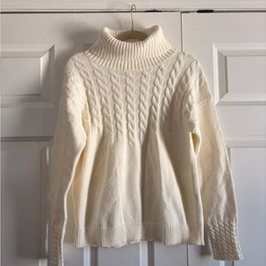 Sundance ivory cable knit turtleneck sweater